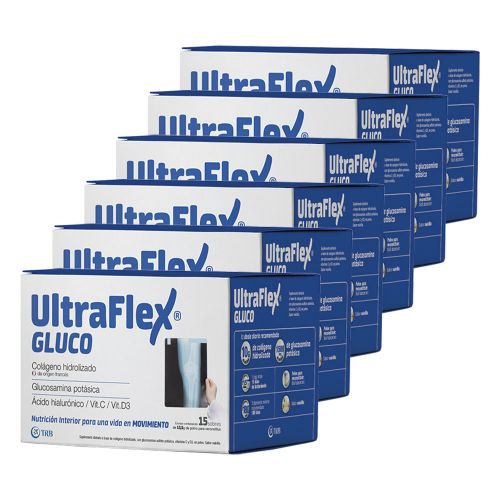 Pack 6 Ultraflex Gluco Colágeno Hidrolizado En Sobres