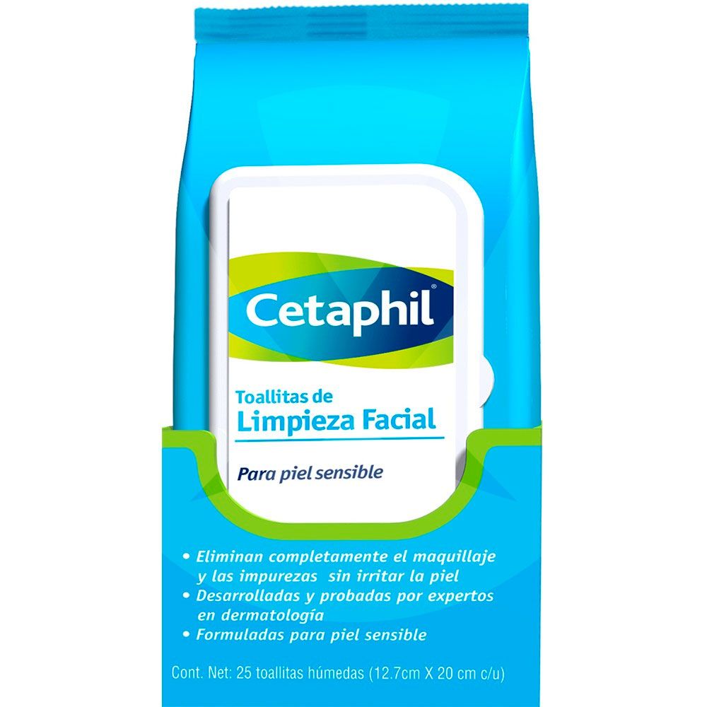 Cetaphil toallitas de limpieza facial x 25