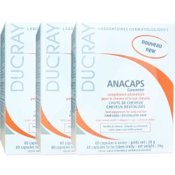 Combo 3 ducray anacaps concentrado x 60 cápsulas