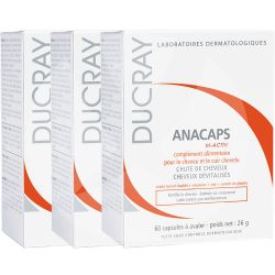 Combo 3 ducray anacaps tri-activ x 60 cápsulas