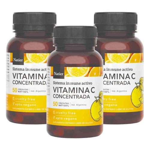 Pack 3 Natier Vitamina C Concentrada Cápsulas