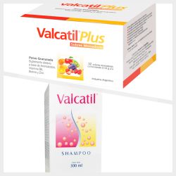 Valcatil plus 32 sobres + Valcatil shampoo 300ml