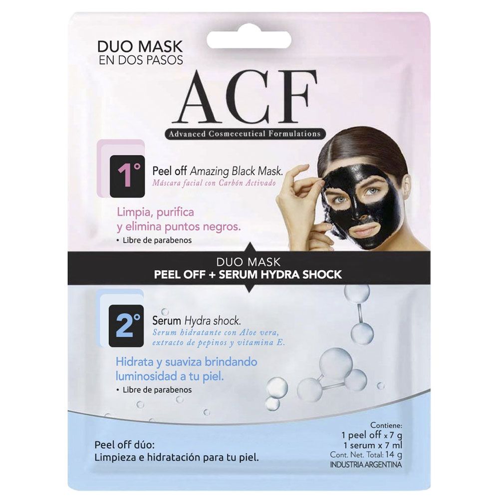 Acf Dúo Mask - Peel Off Black Mask + Serum Hydra Shock