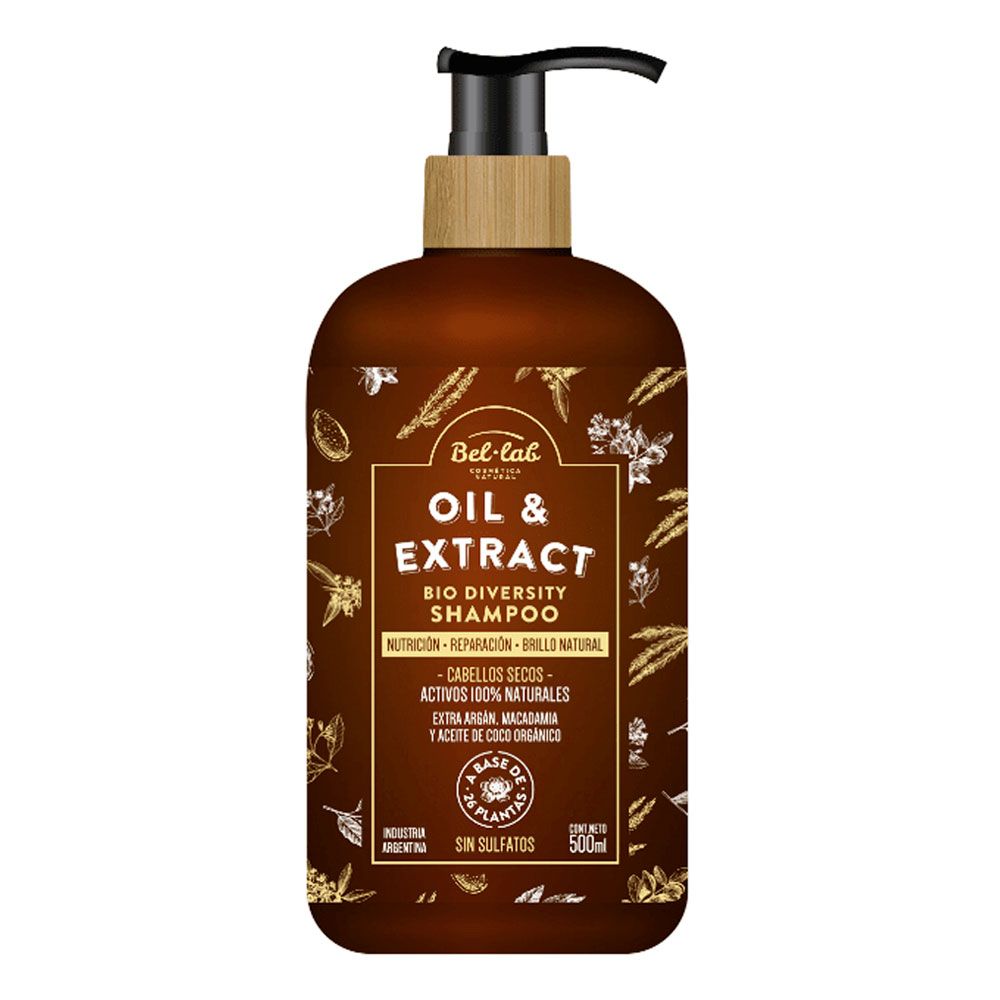 Bel lab oil extract shampoo bio diversity fórmula secos