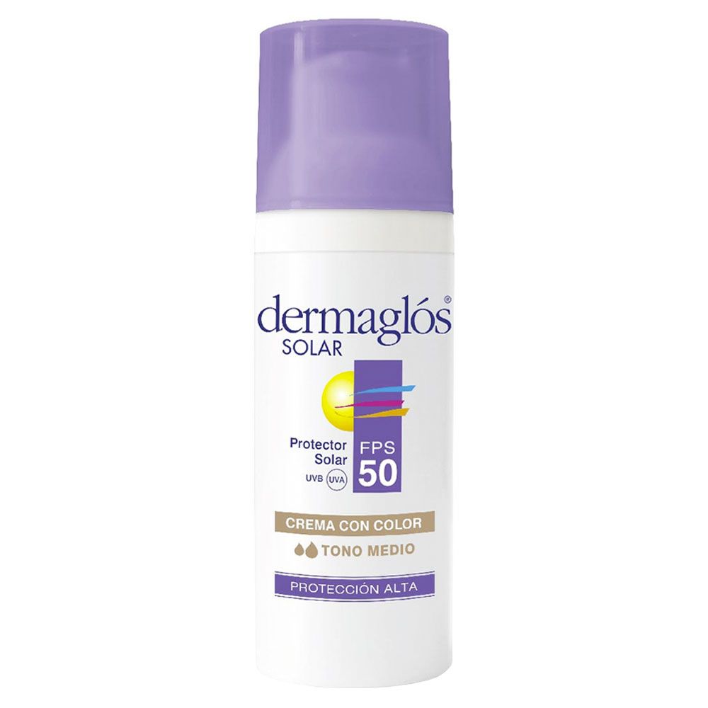 Dermaglós protector solar fps50 facial crema color x 50 gramos