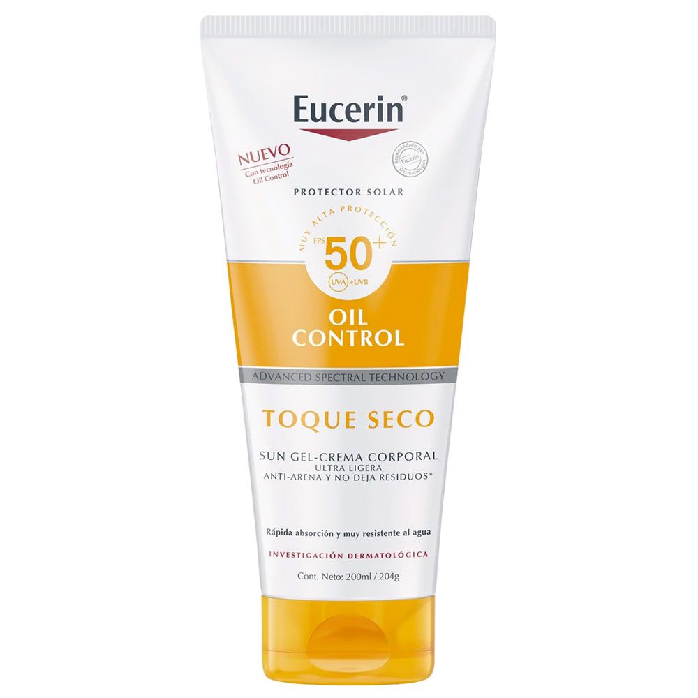 Eucerin sun protector solar fps50 oil control gelcrema corporal toque seco x 200ml Farmacia