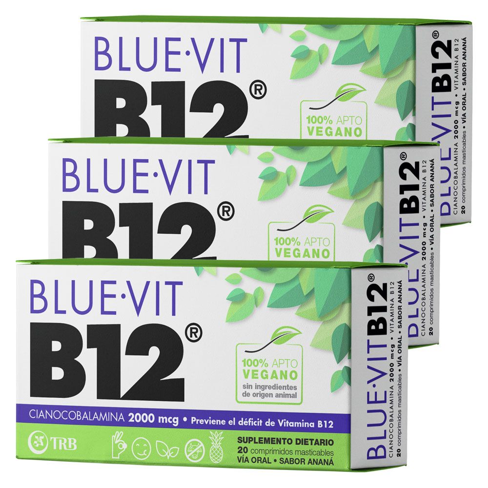 Pack 3 blue vit b12 suplemento dietario