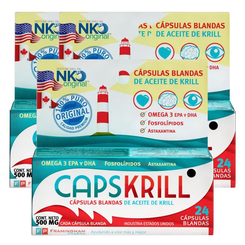 Pack 3 capskrill aceite de krill x 24 cápsulas