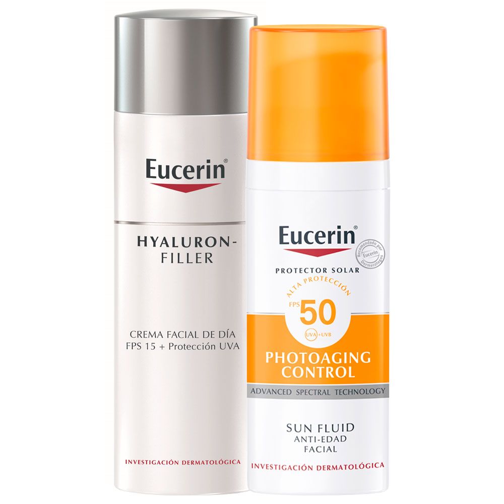 Eucerin combo antiedad protección solar pieles mixtas