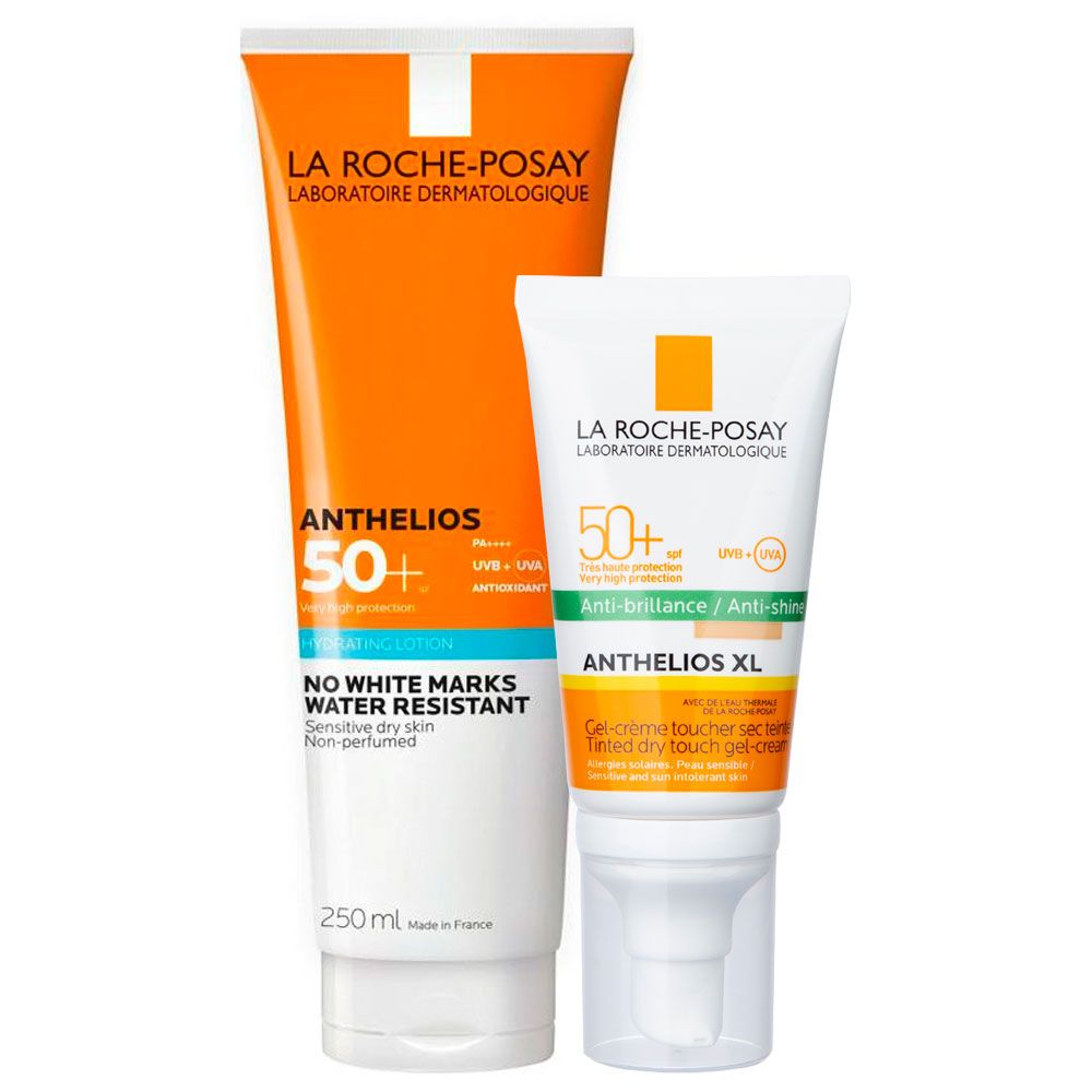 La roche posay anthelios combo leche + toque seco color