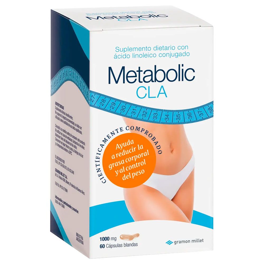Metabolic cla x 60 cápsulas blandas - Farmacia Leloir - Tu farmacia online  las 24hs