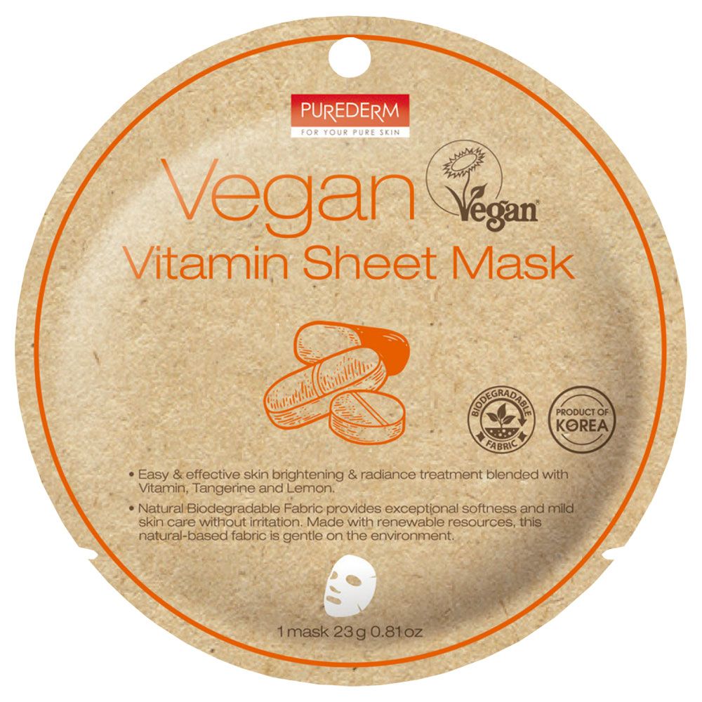 Purederm vegan vitamin sheet mask