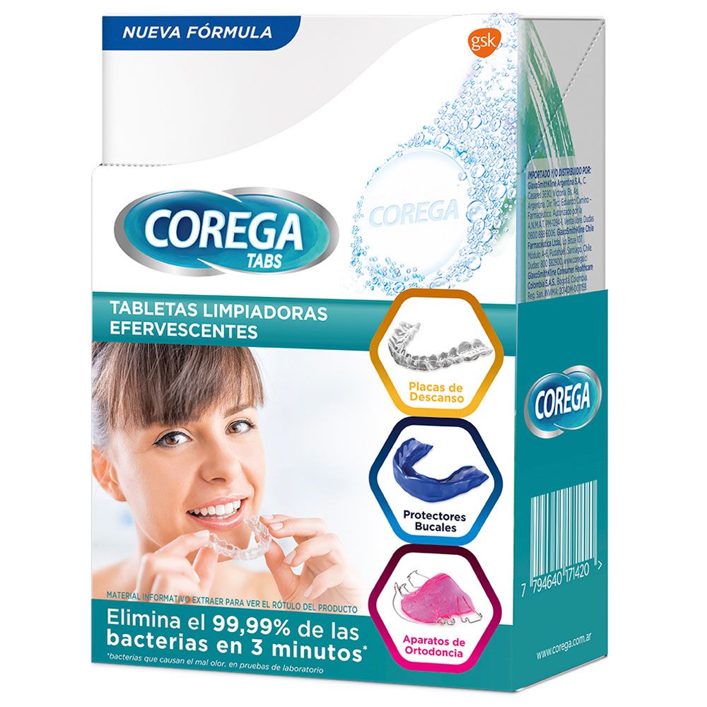 Limpiador de Prótesis Dentales Corega Tabs