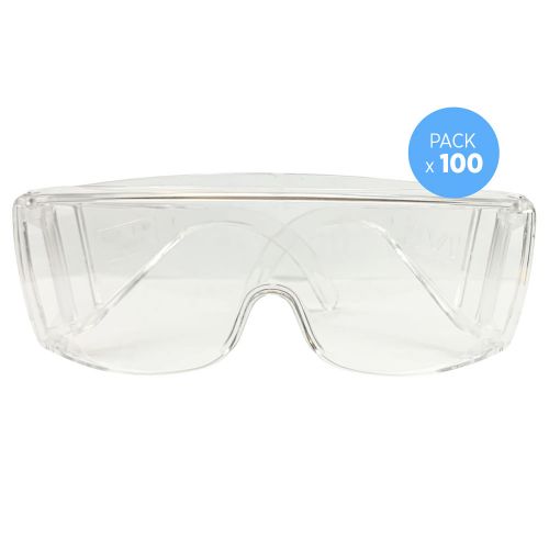 Pack 100 Anteojos De Protección Ultra Resistentes
