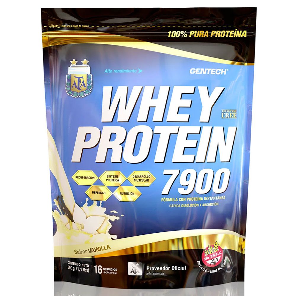 Gentech whey protein x 500 gramos