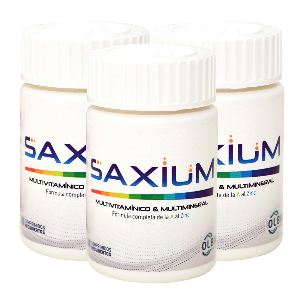 Pack 3 saxium multivitamínico y multimineral x 60