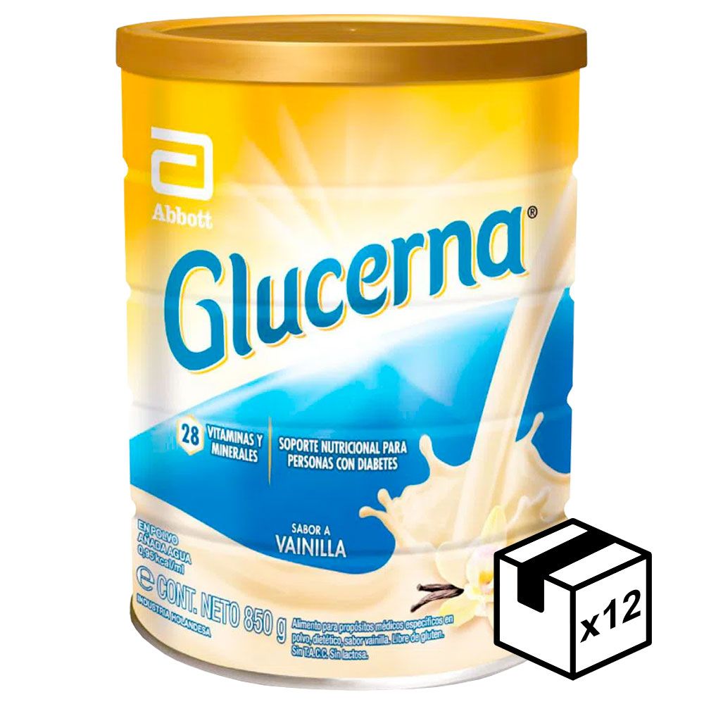 Pack 12 glucerna polvo para diabéticos x 850 gramos