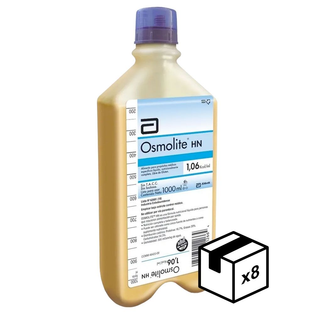 Pack 8 osmolite hn nutrici n enteral x 1000ml farmacia leloir tu