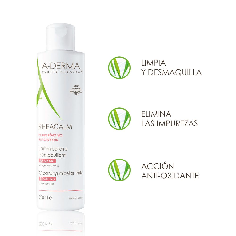 A derma rheacalm leche micelar desmaquillante