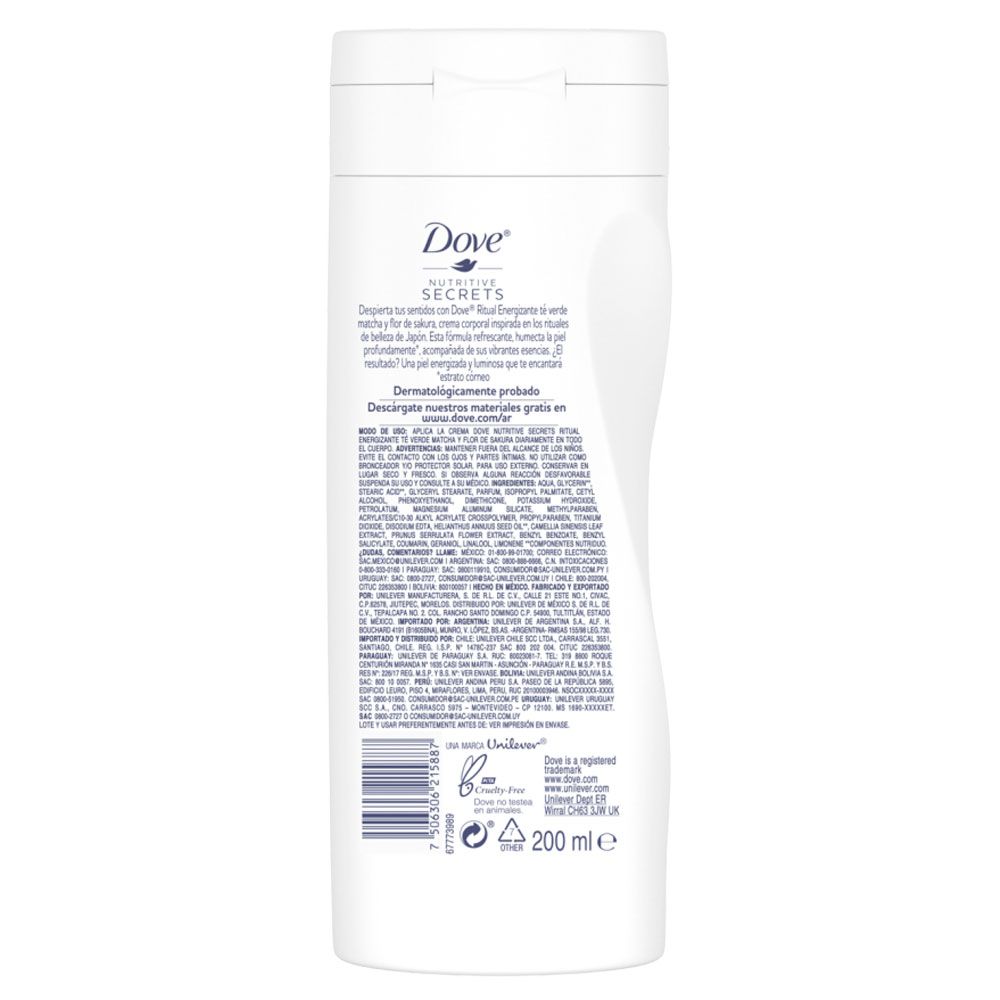 Dove Crema Corporal Ritual Energizante Matcha