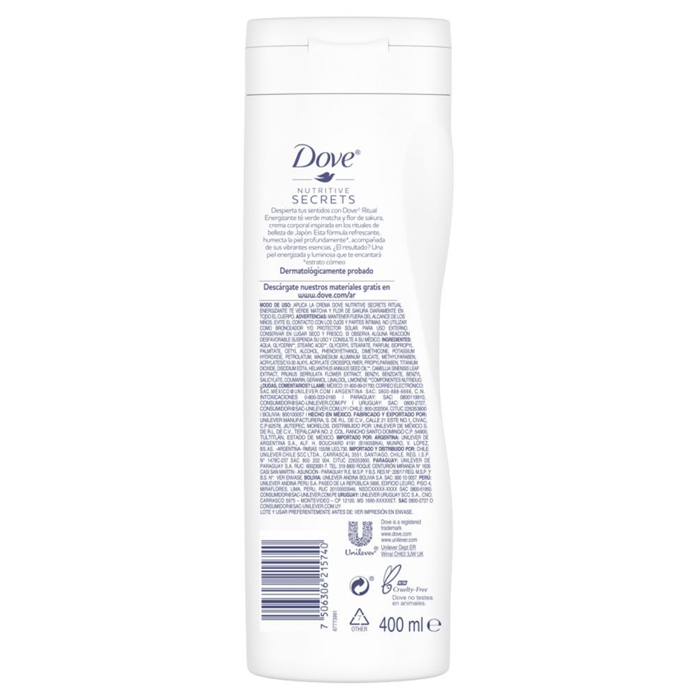Dove Crema Corporal Ritual Energizante Matcha