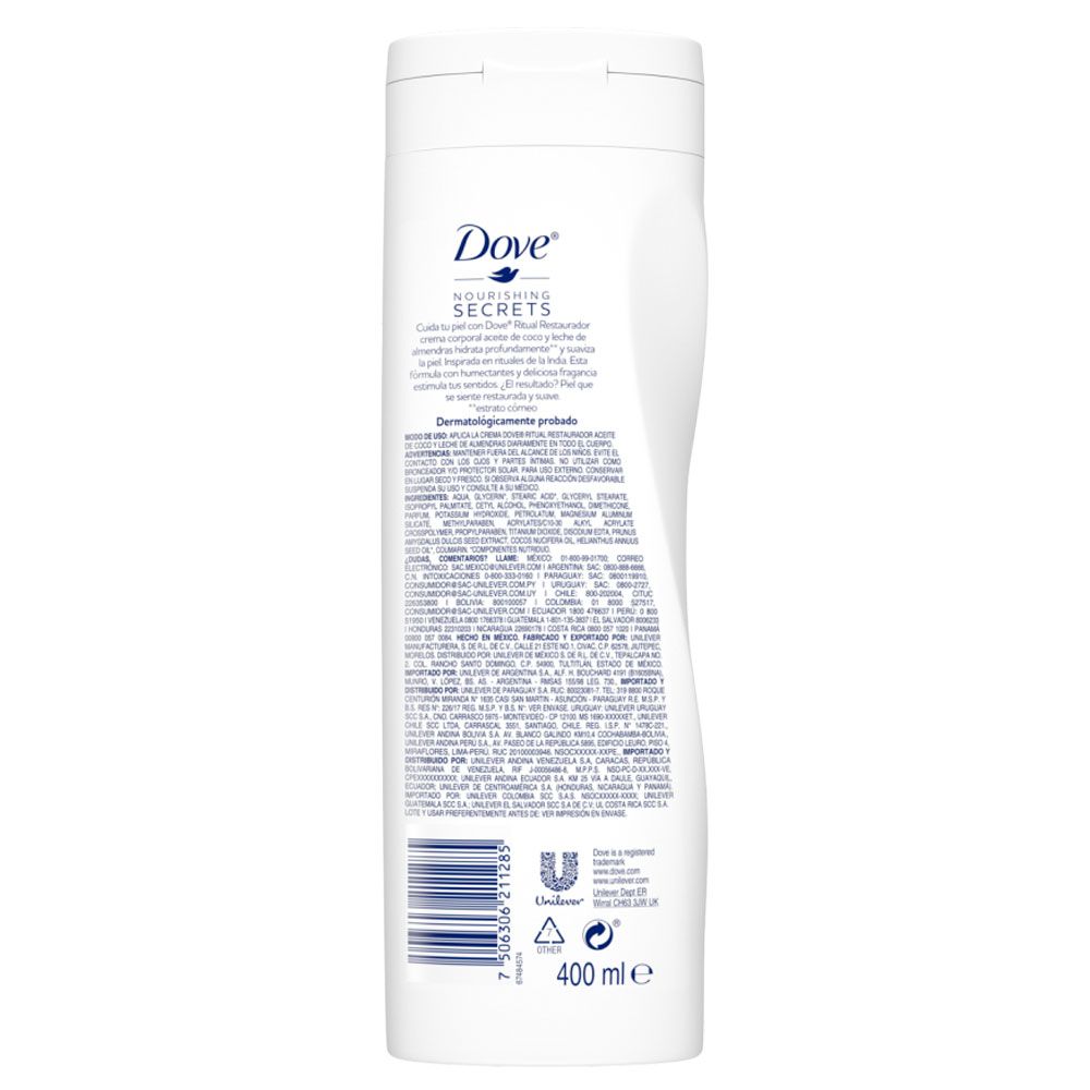 Dove Crema Corporal Ritual Restaurador Coco