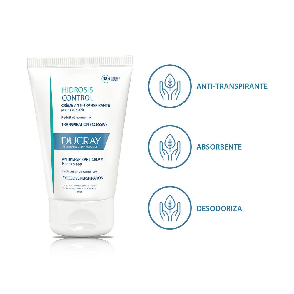 Ducray hidrosis control crema anti transpirante manos y pies