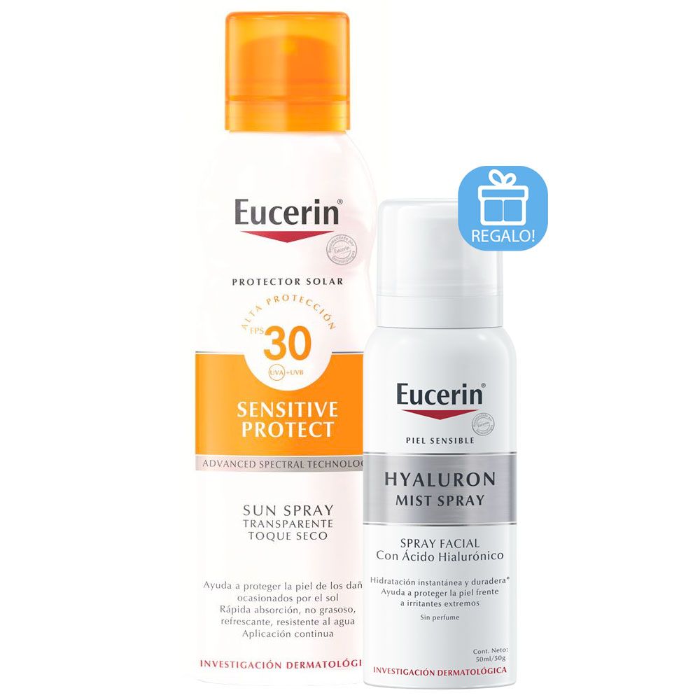 Eucerin sun fps30 spray transparente dry touch + regalo!