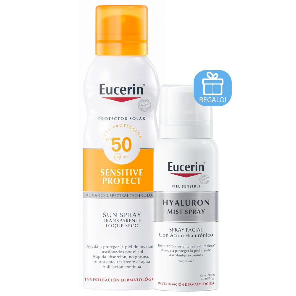 Eucerin sun fps50 spray transparente dry touch + regalo!