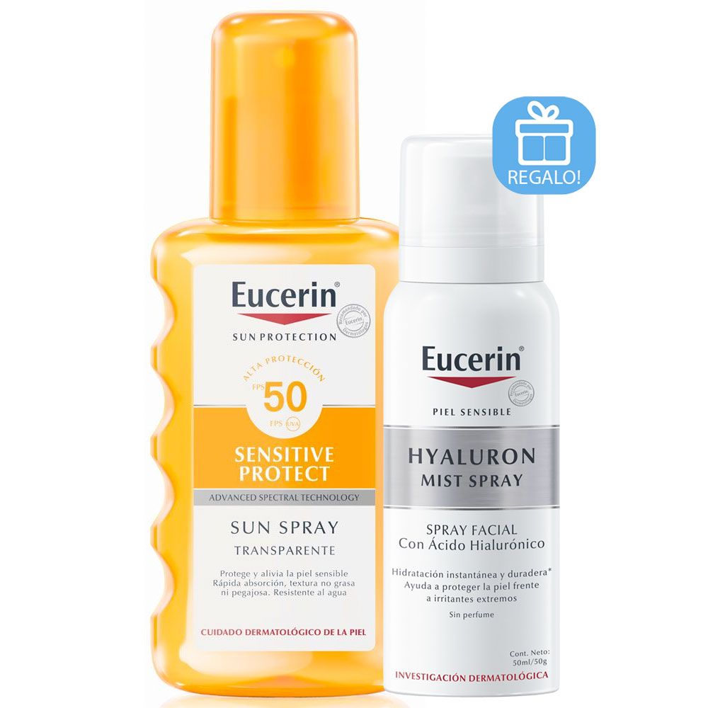 Eucerin sun fps50 spray transparente + regalo!