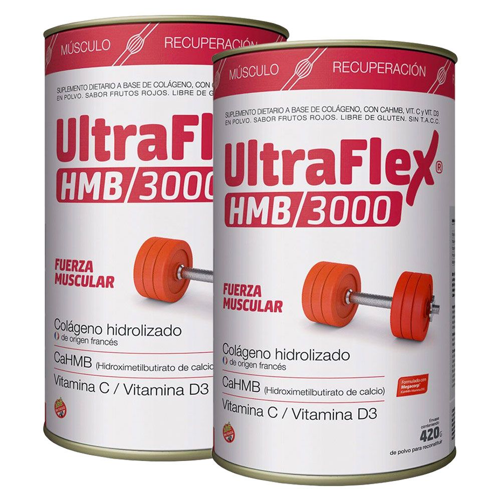 Pack 2 ultraflex hmb 3000 colágeno hidrolizado en polvo