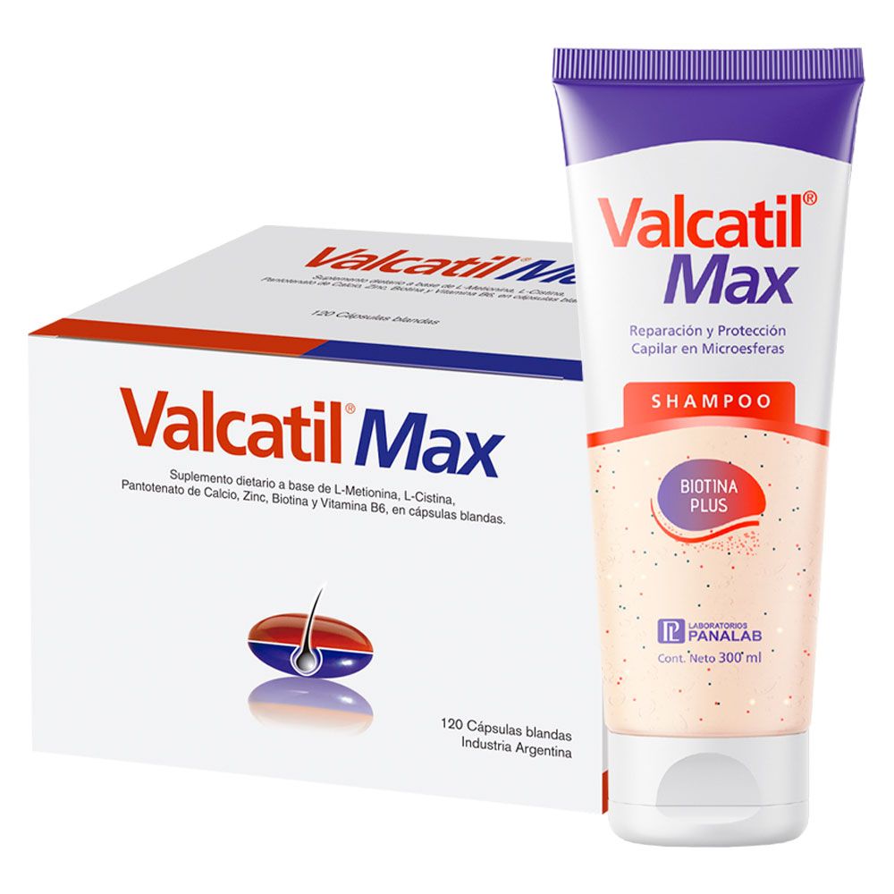 Valcatil max 120 caps + valcatil max shampoo 300ml