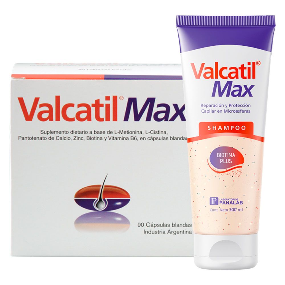 Valcatil max 90 caps + valcatil max shampoo 300ml