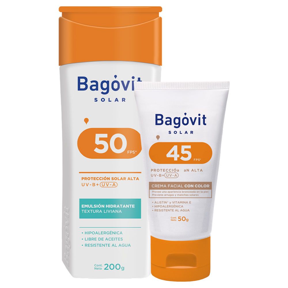 Bagóvit solar combo crema facial fps45 + emulsión fps 50