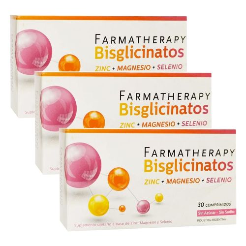 Pack 3 Farmatherapy Bisglicinatos Comprimidos