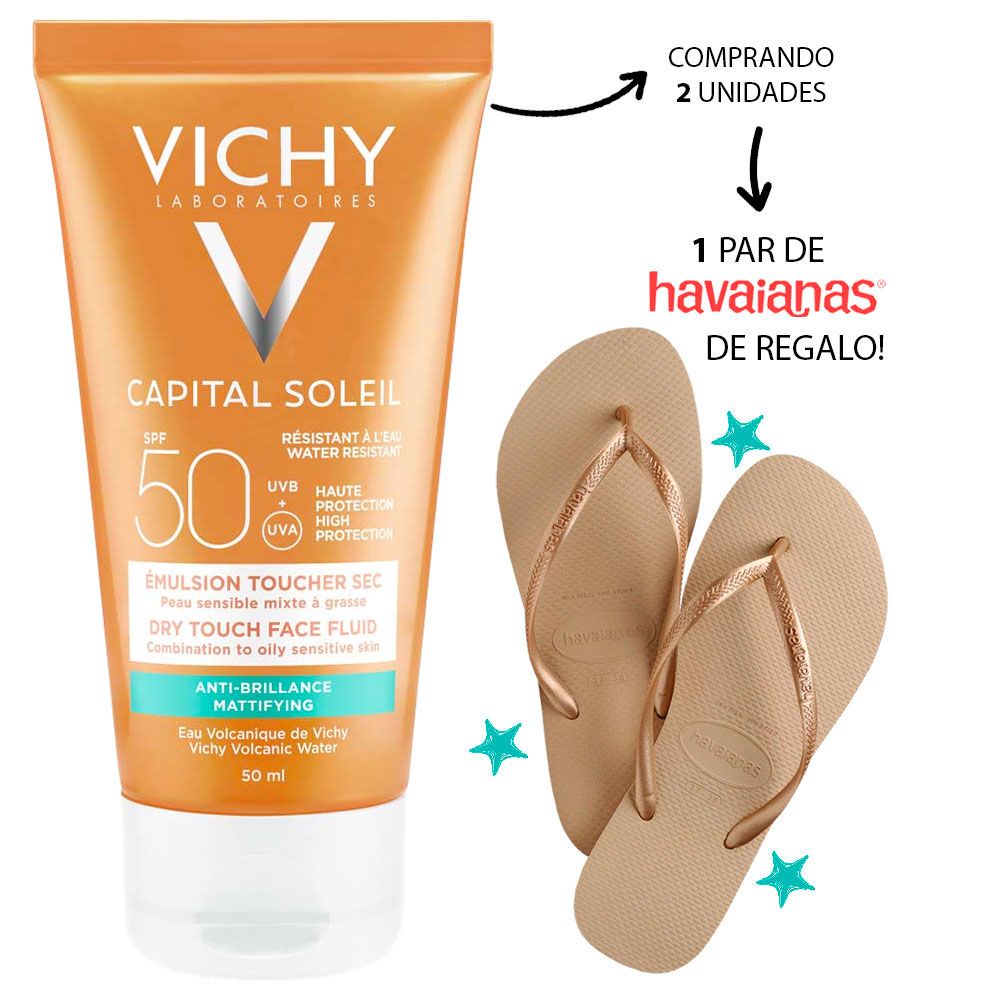Vichy idéal soleil fps50 emulsión toque seco + regalo!*