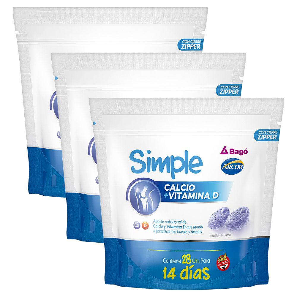 Pack simple calcio vitamina d en bolsas