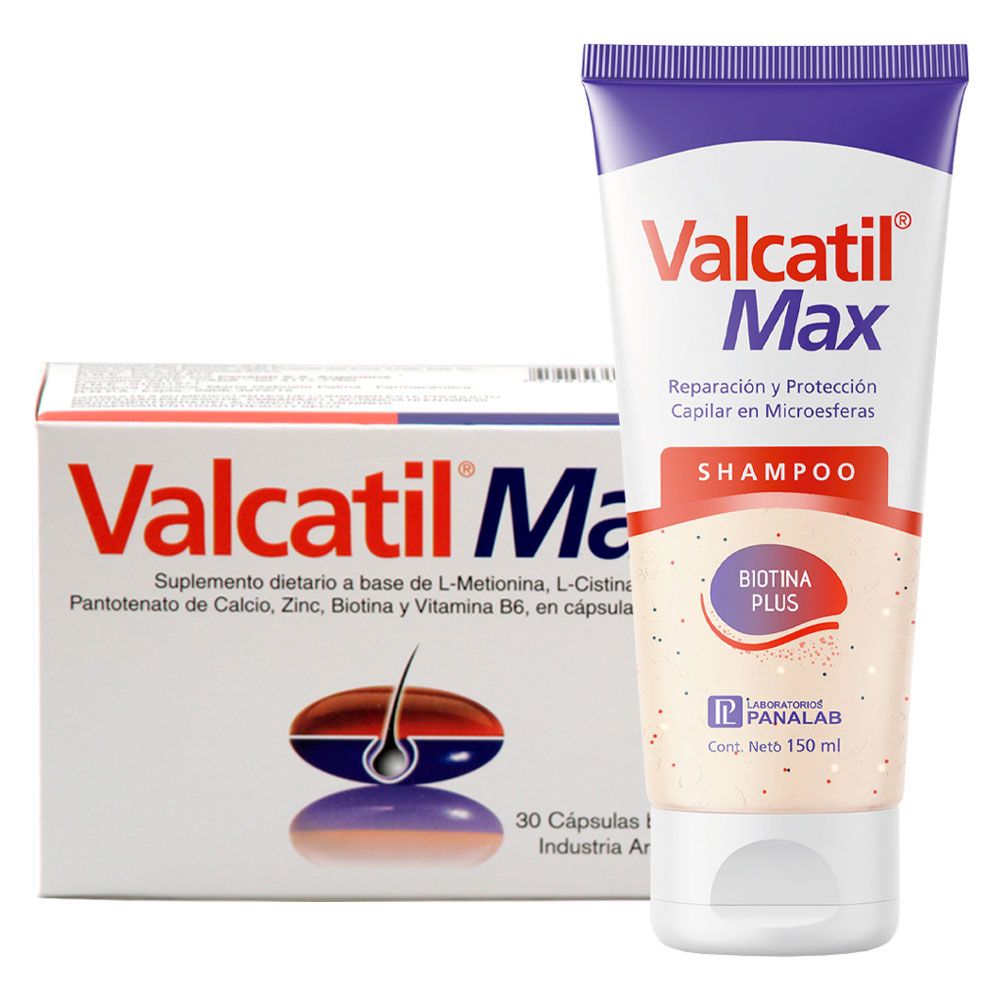 Valcatil max 30 caps + valcatil max shampoo 150ml
