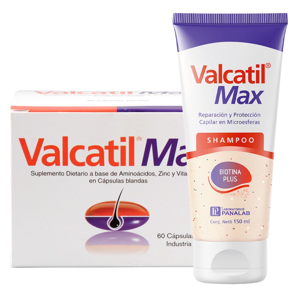 Valcatil max 60 caps + valcatil max shampoo 150ml