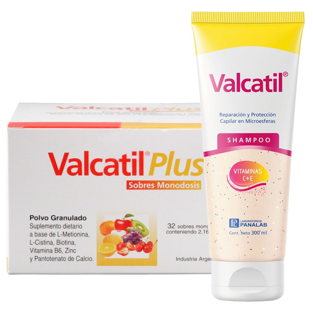 Valcatil plus 32 sobres + Valcatil shampoo 300ml