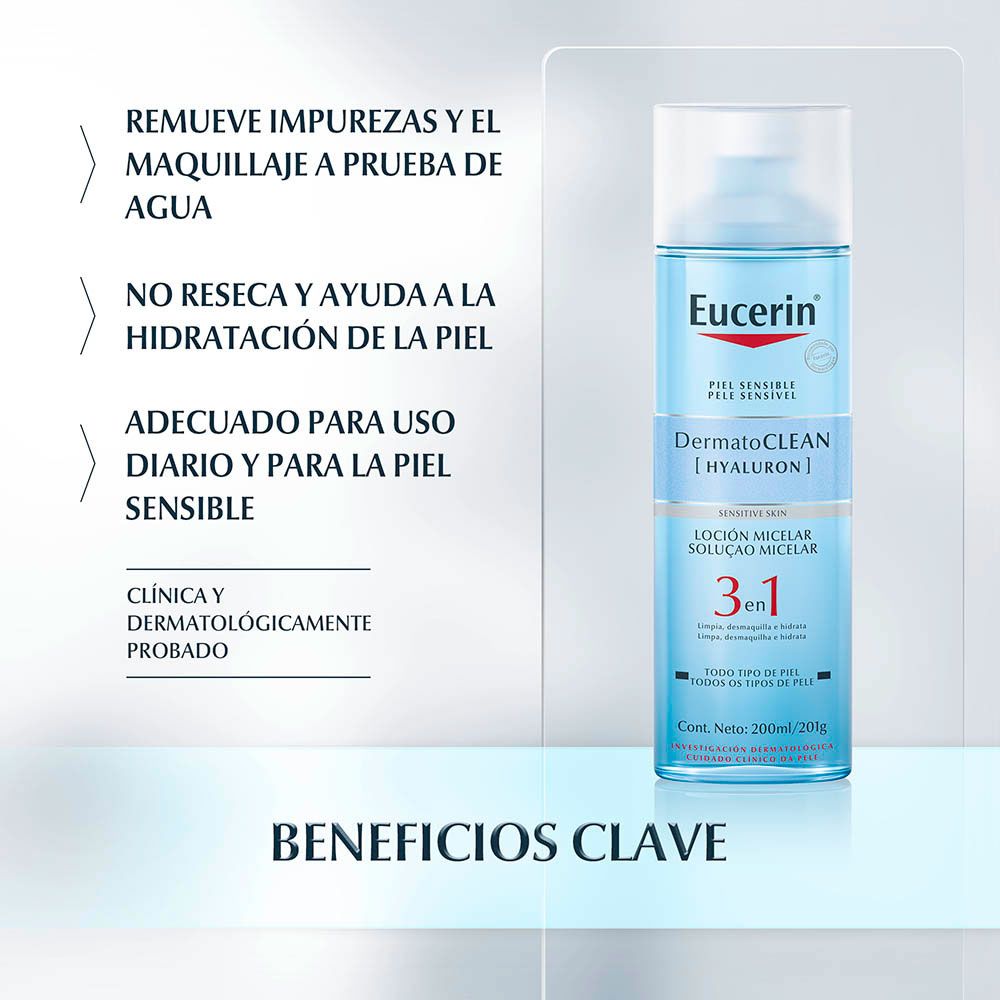 Eucerin dermatoclean hyaluron loción micelar 3 en 1
