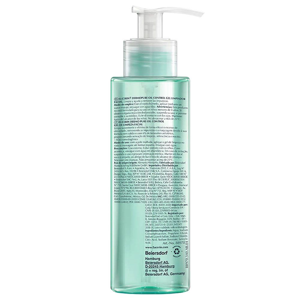 Eucerin dermopure oil control gel limpiador facial