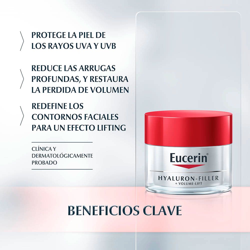 Eucerin hyaluron filler volume lift dí­a piel seca