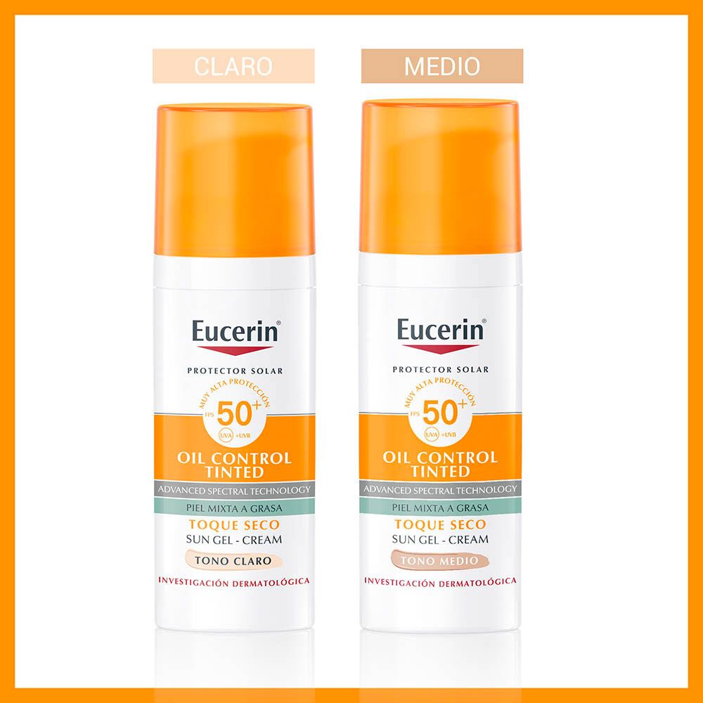 Eucerin sun fps50 oil control tinted toque seco