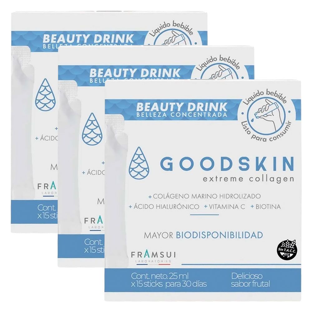 Pack 3 goodskin extreme collagen beauty drink