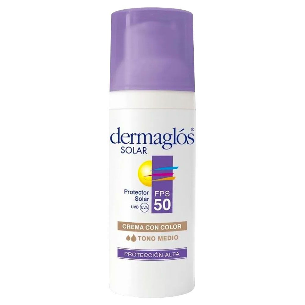 Dermaglós protector solar fps50 facial crema color