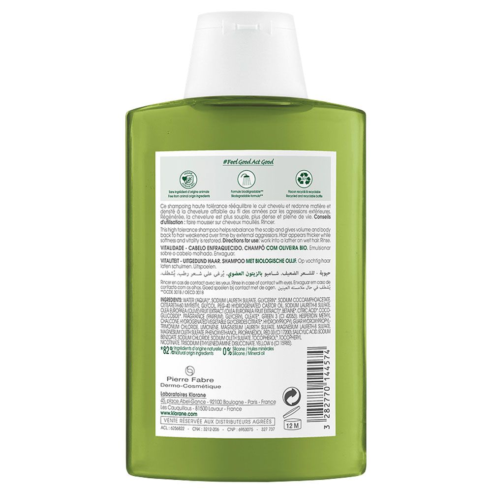Klorane olivo shampoo antiage para cabellos debilitados
