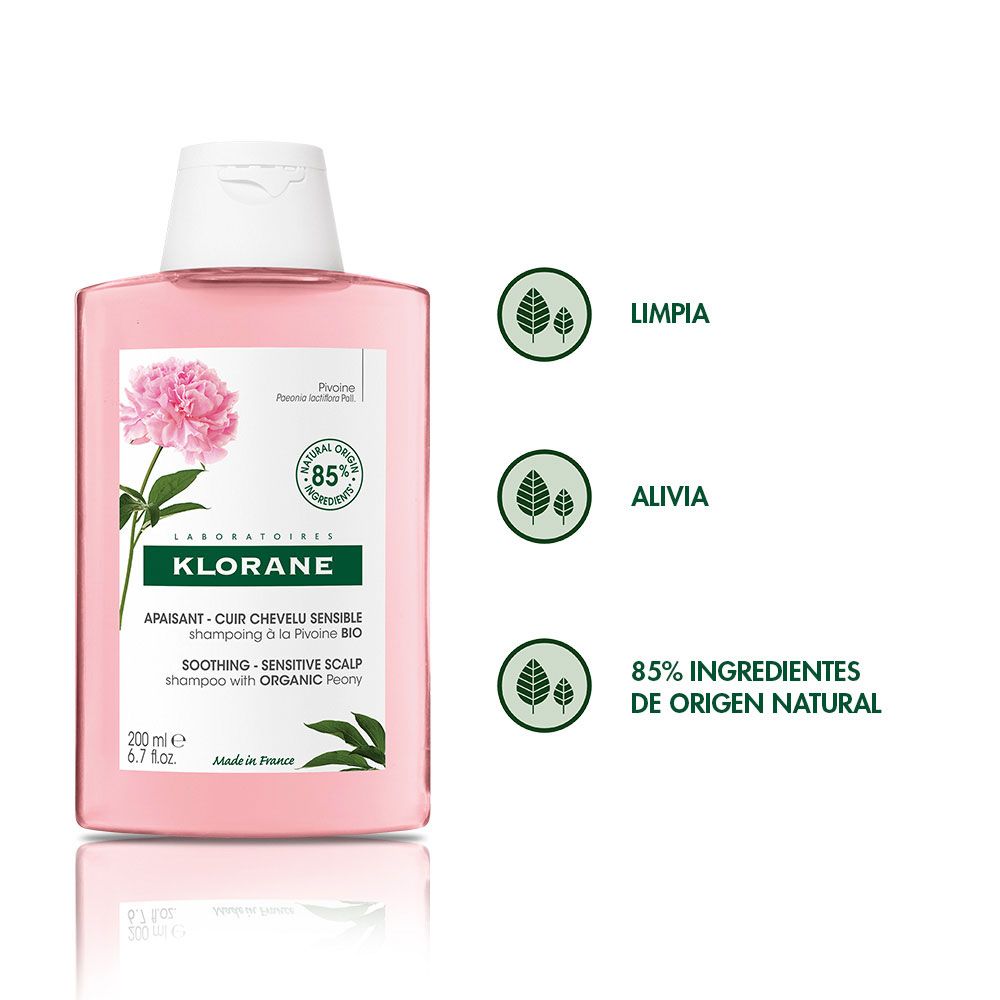 Klorane Peoní­a Shampoo Para Cuero Cabelludo Irritado