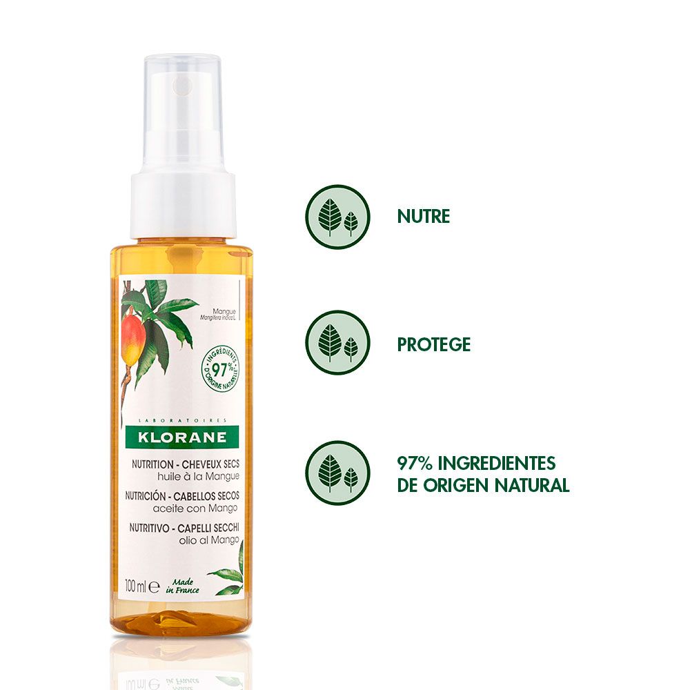 Klorane mango aceite en spray para cabello seco