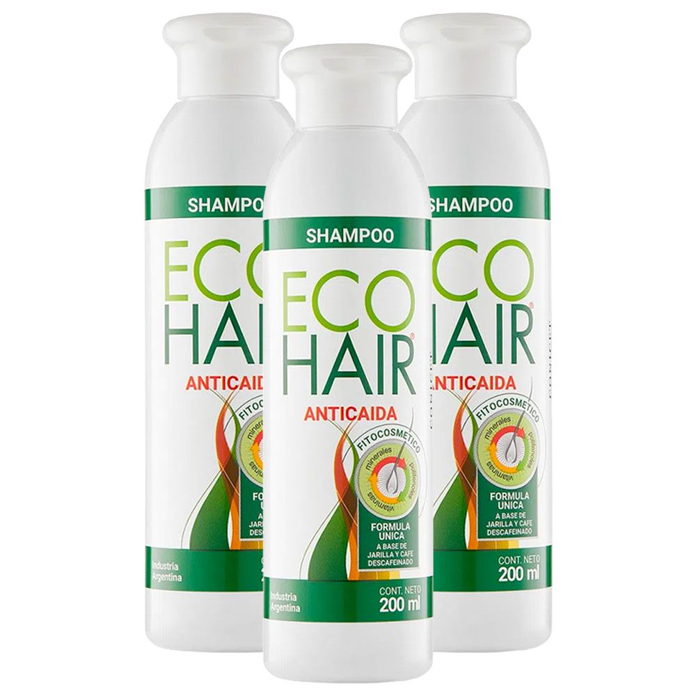 Pack 3 ecohair shampoo anticaí­da